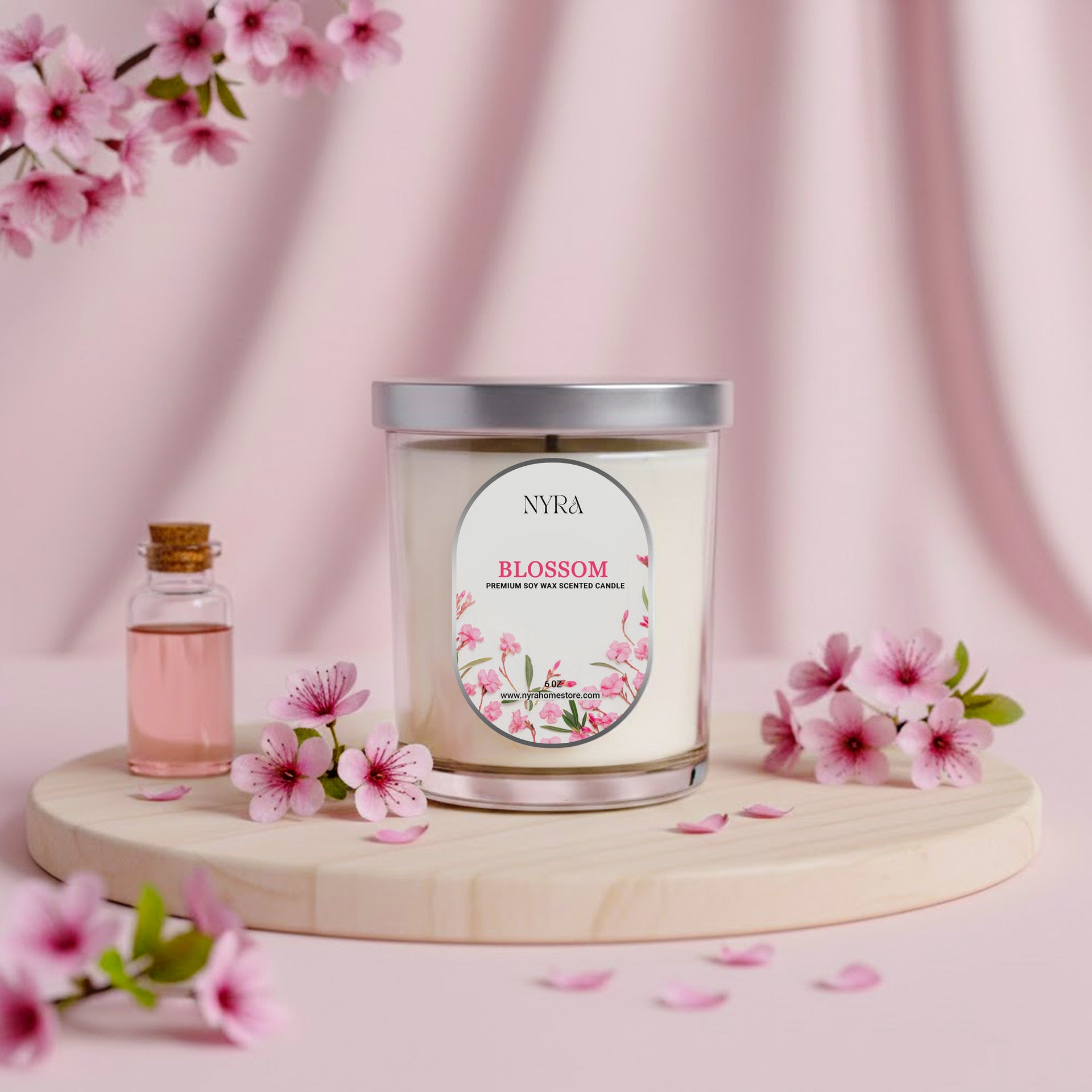 Blossom Hand-Poured Candle – Premium Soy Wax Jar