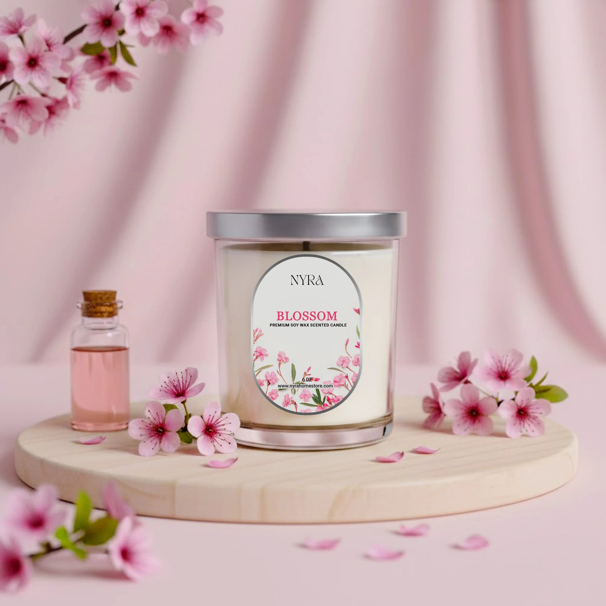 Blossom Hand-Poured Candle – Premium Soy Wax Jar - Nyra