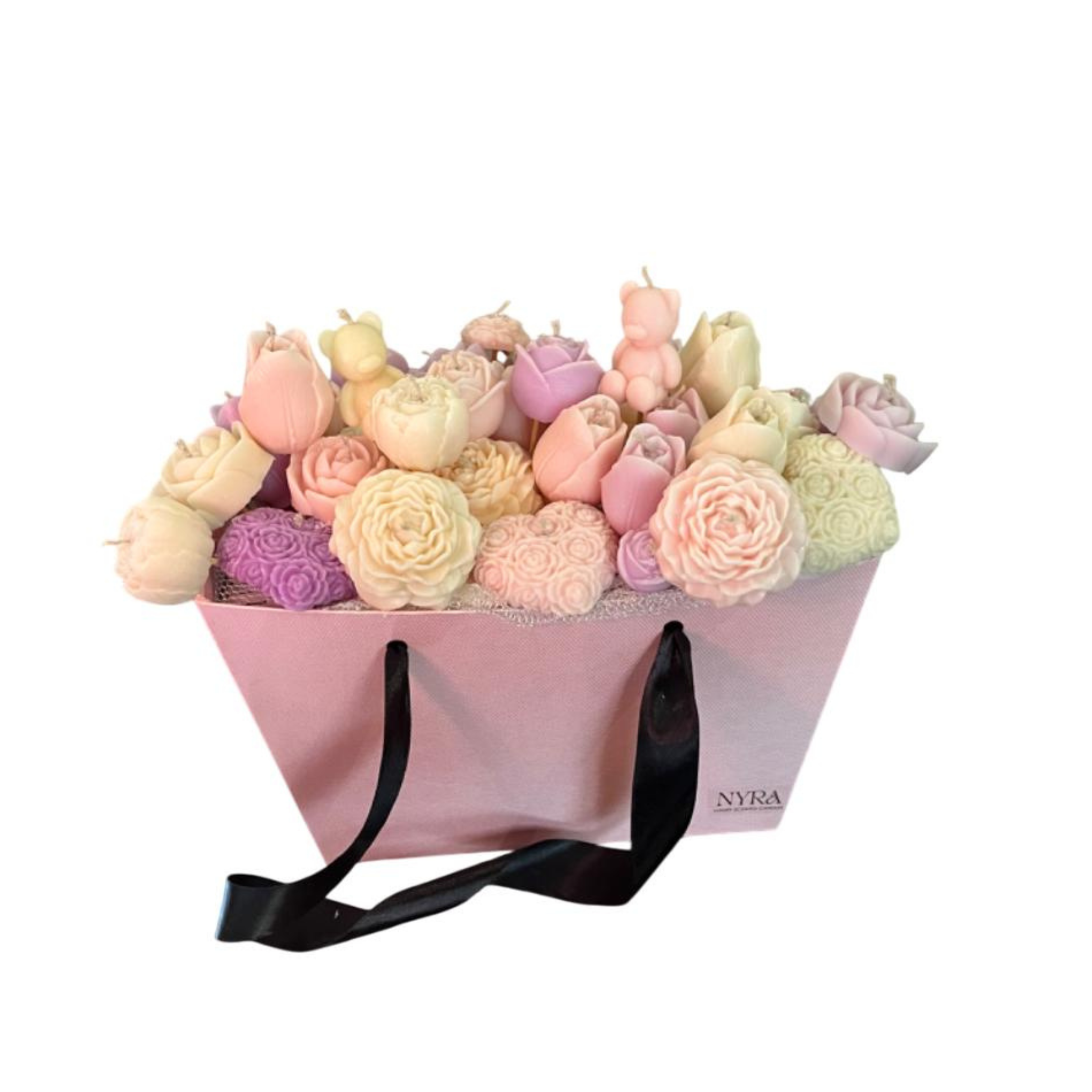 Bloom Essence – Handcrafted Candle Gift Basket | Nyra Collection