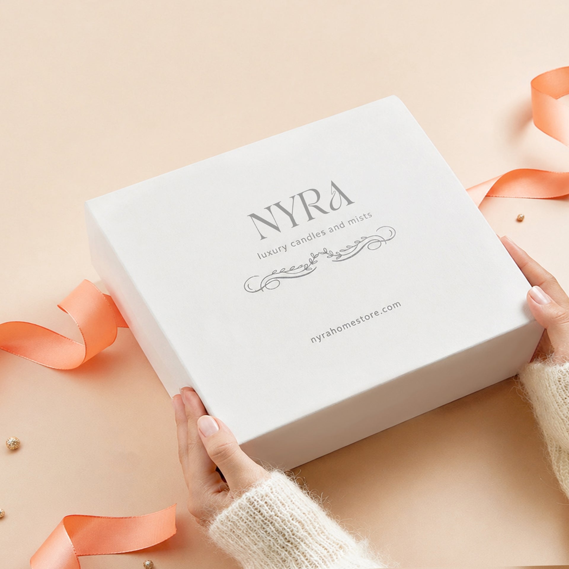 Luxe Blanc Scented Candle & Room Linen Mist Gift Box | Nyra Signature Gift