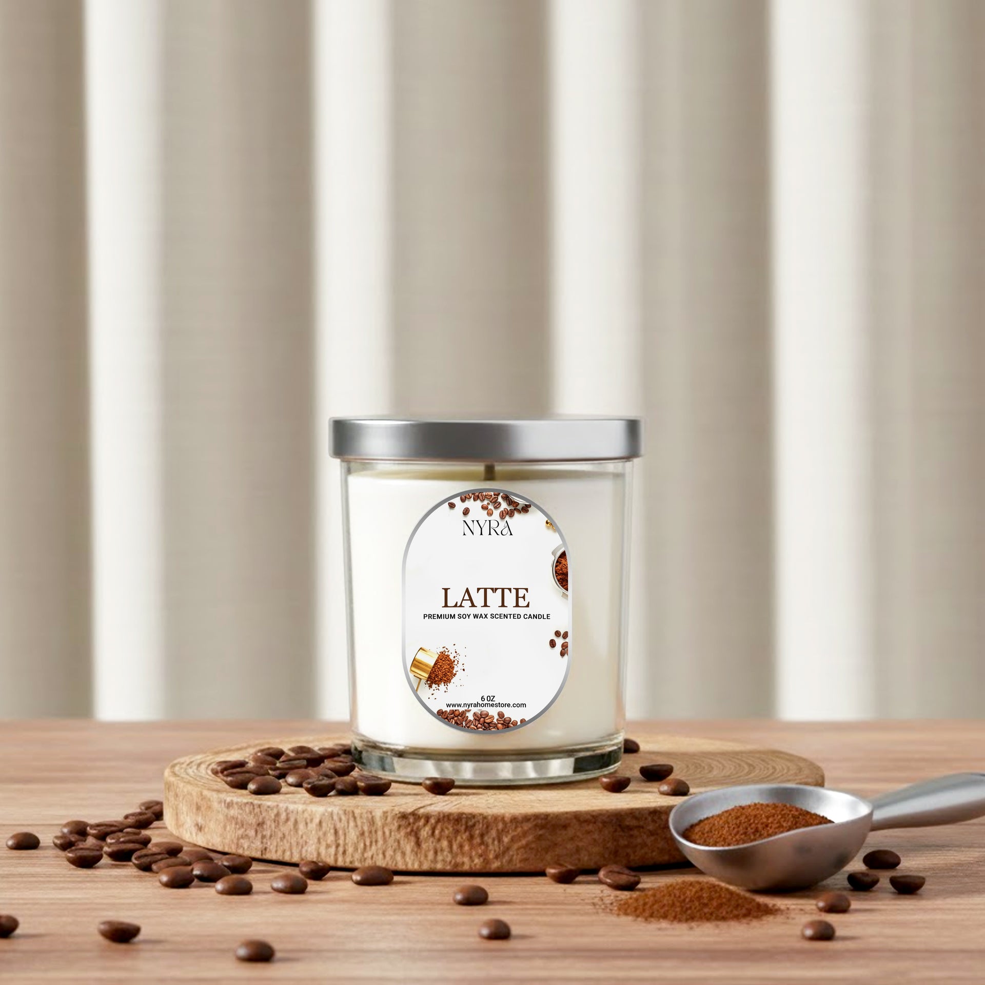 Latte Hand-Poured Candle – Premium Soy Wax Jar