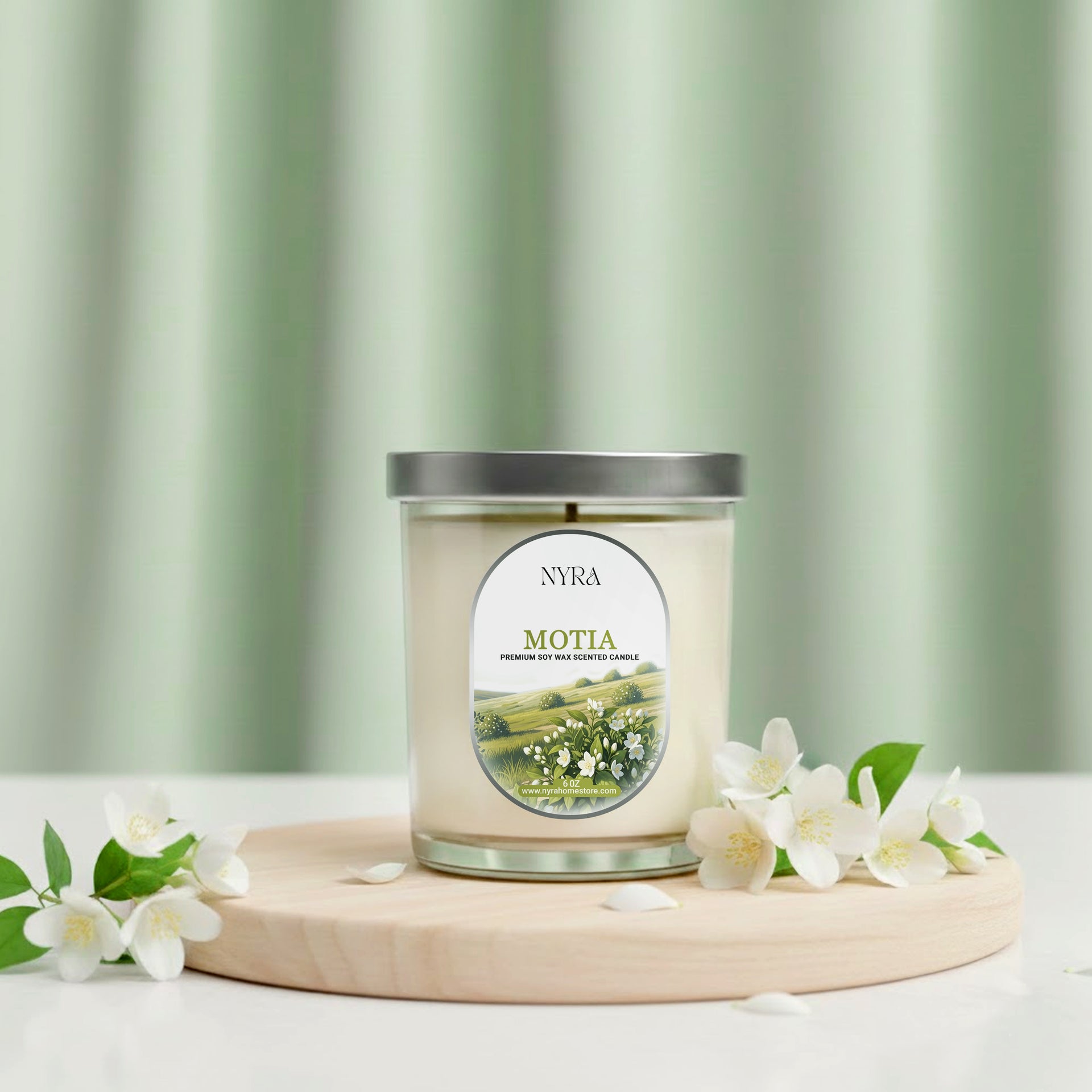 Motia Hand-Poured Candle – Premium Soy Wax Jar