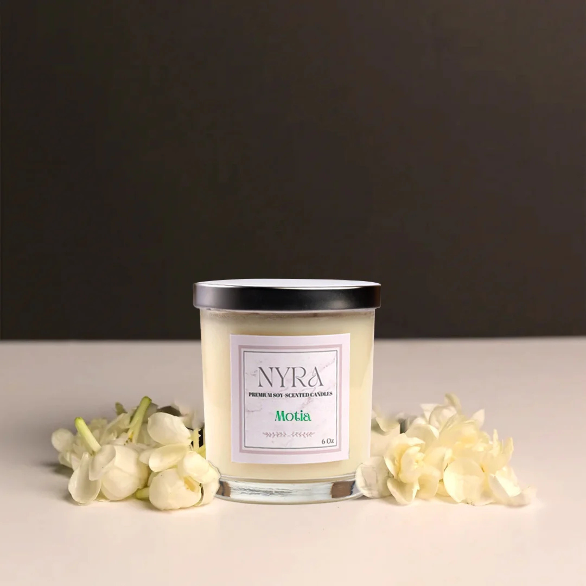 Motia Hand-Poured Candle – Premium Soy Wax Jar