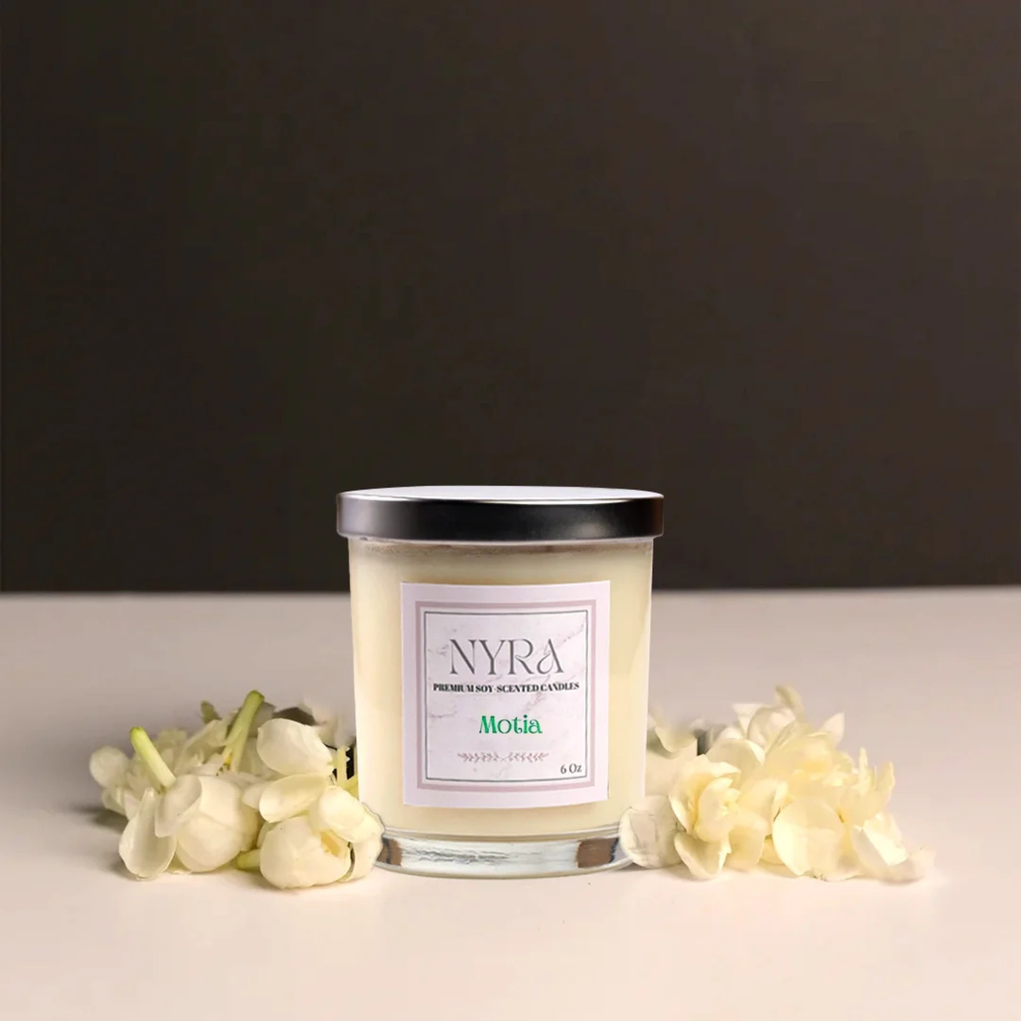 Motia Hand-Poured Candle – Premium Soy Wax Jar