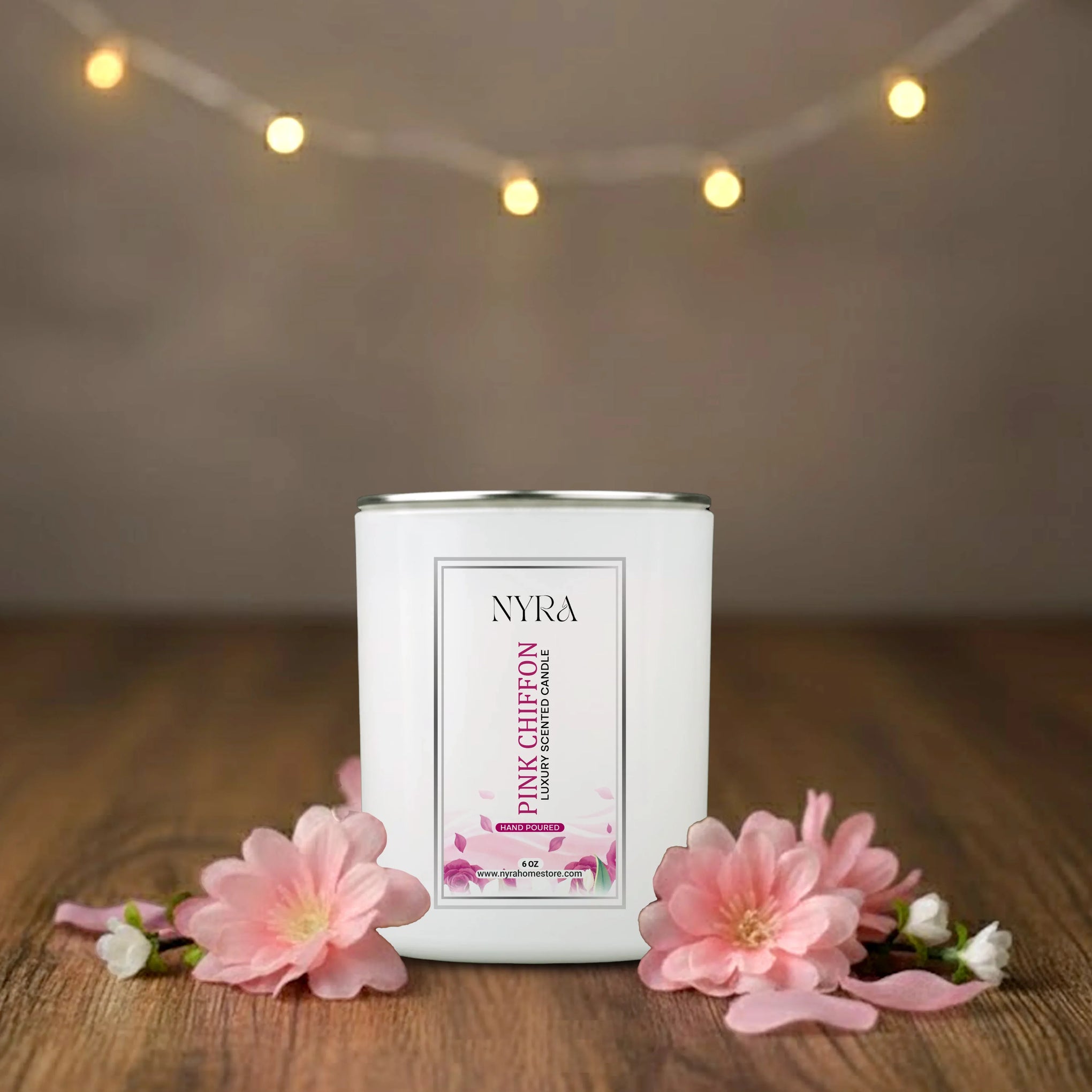 Luxe Blanc Pink Chiffon Essence Aroma Vessel Candle - Nyra