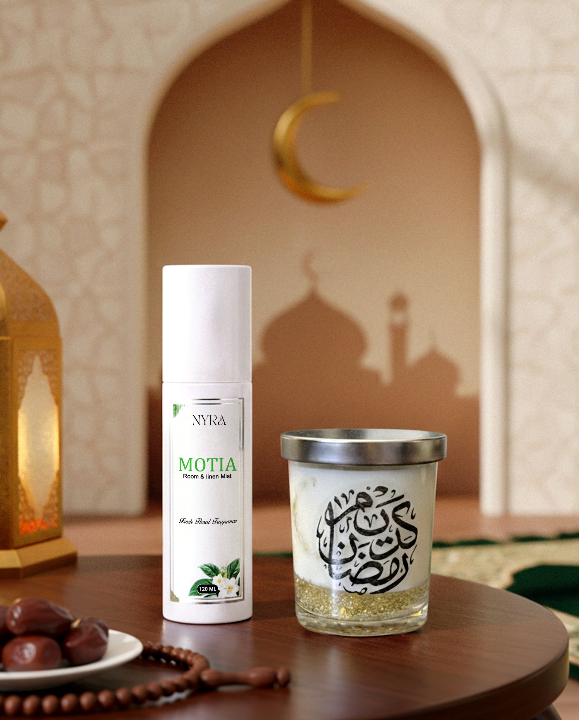 Ramadan Bundle | Premium Scented Candle + Luxe Blanc Room & Linen Mist