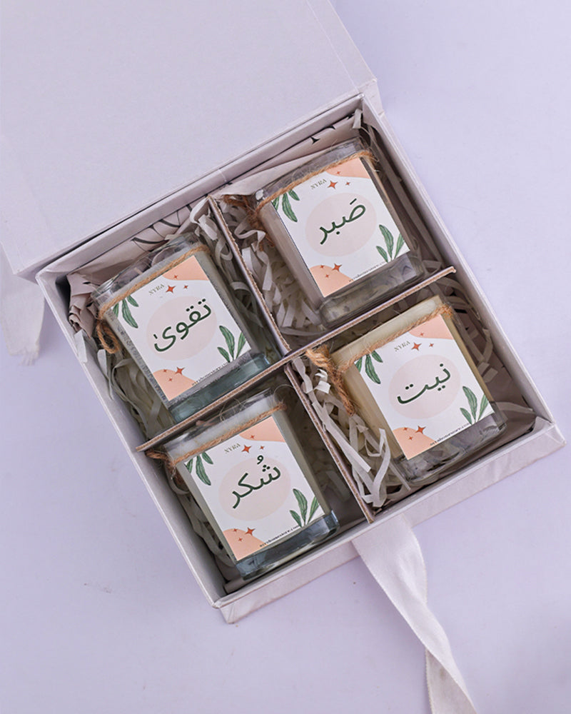 Ramadan 4 Mini Scented Candle Gift Box – Hand-Poured Soy Wax Set