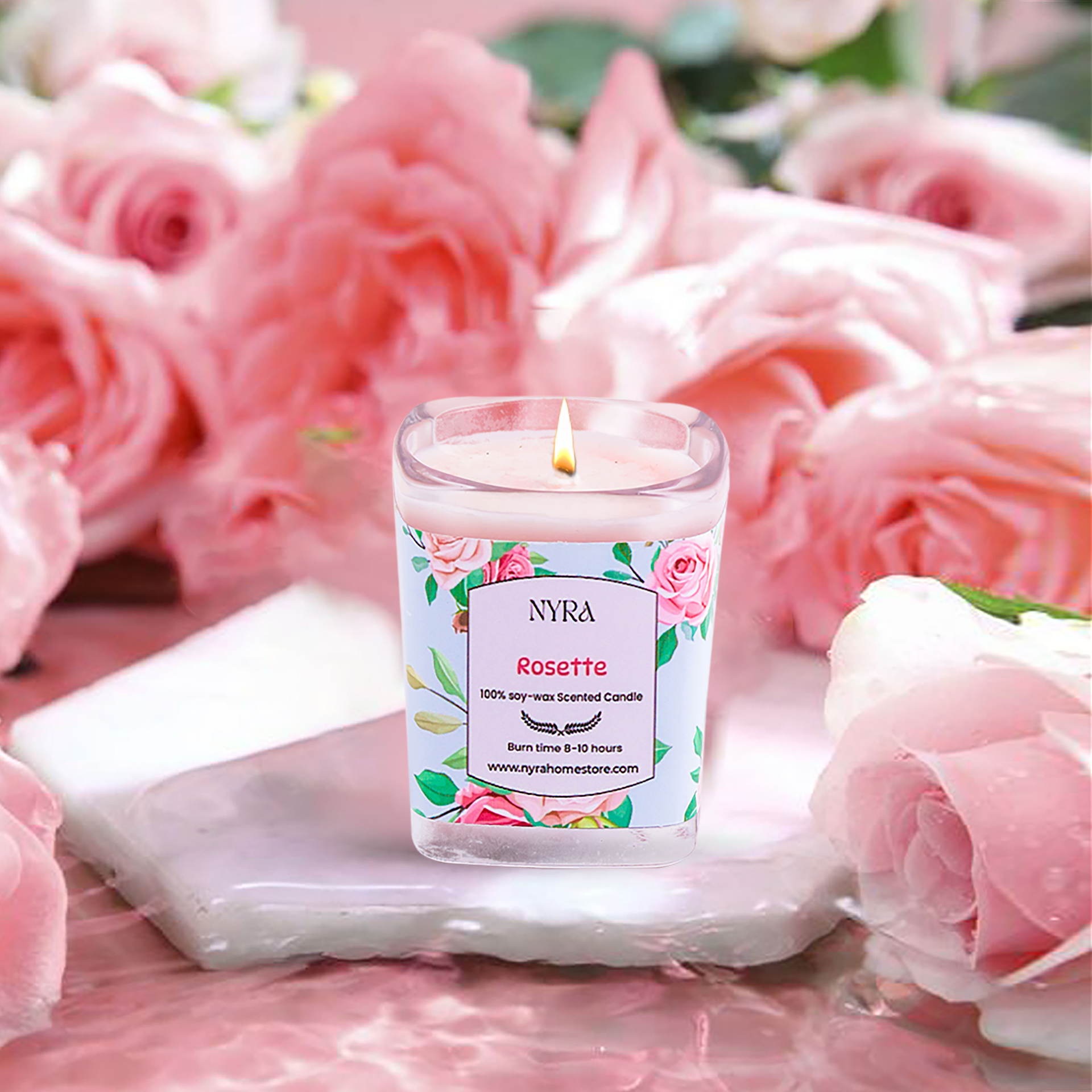 Rosette Scented Candle – Mini Jar