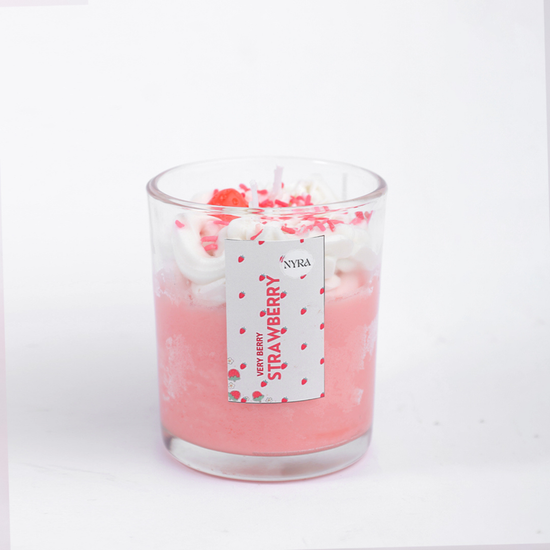 Strawberry Bliss – Hand-Sculpted Artistic Candle | Soy & Beeswax Blend