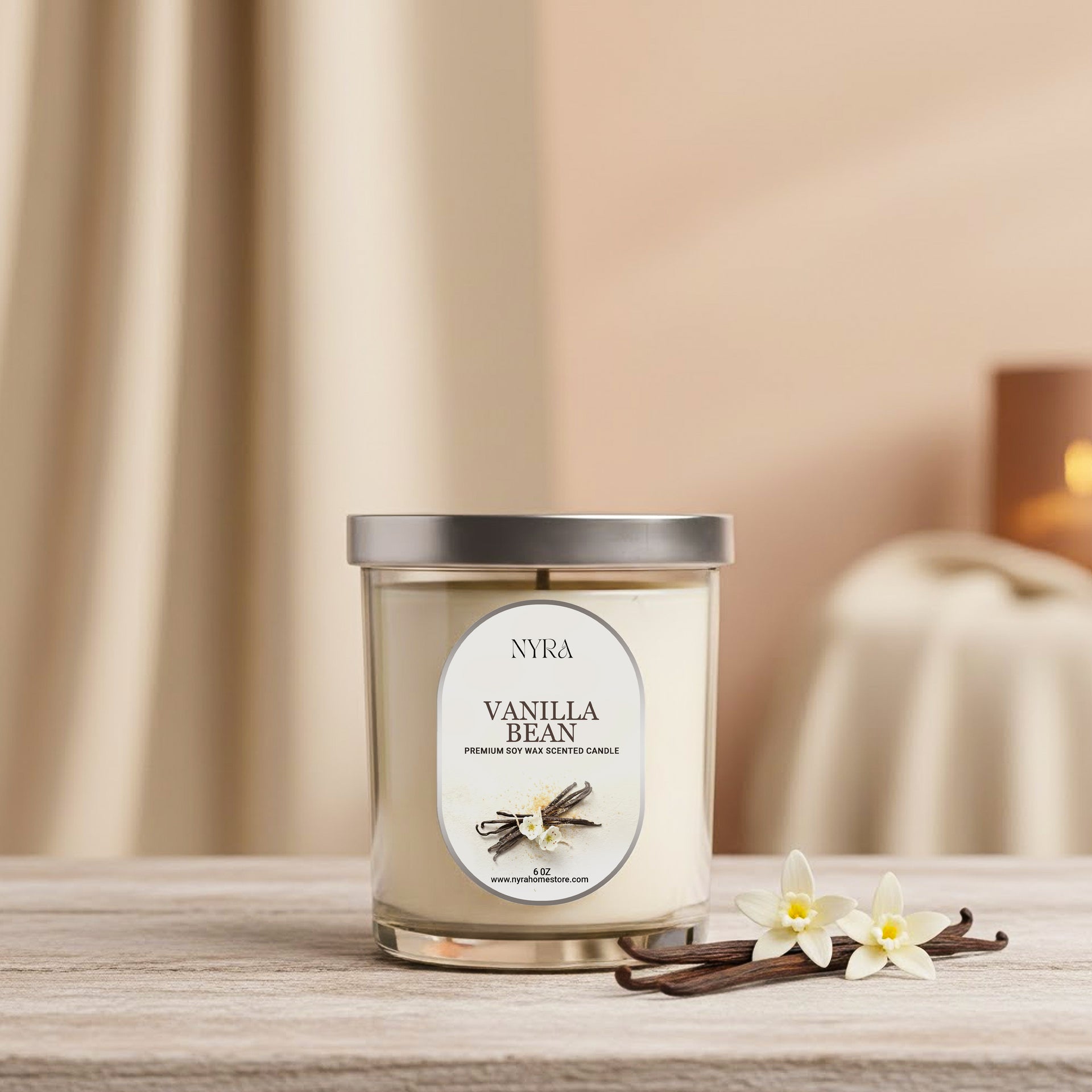Vanilla Hand-Poured Candle – Premium Soy Wax Jar