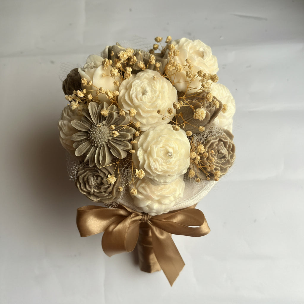 Earth Bloom Candle Bouquet - karachi only