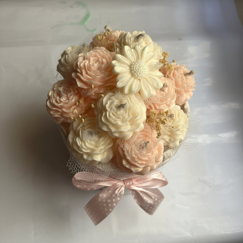Pink Bliss Candle Bouquet - karachi onl