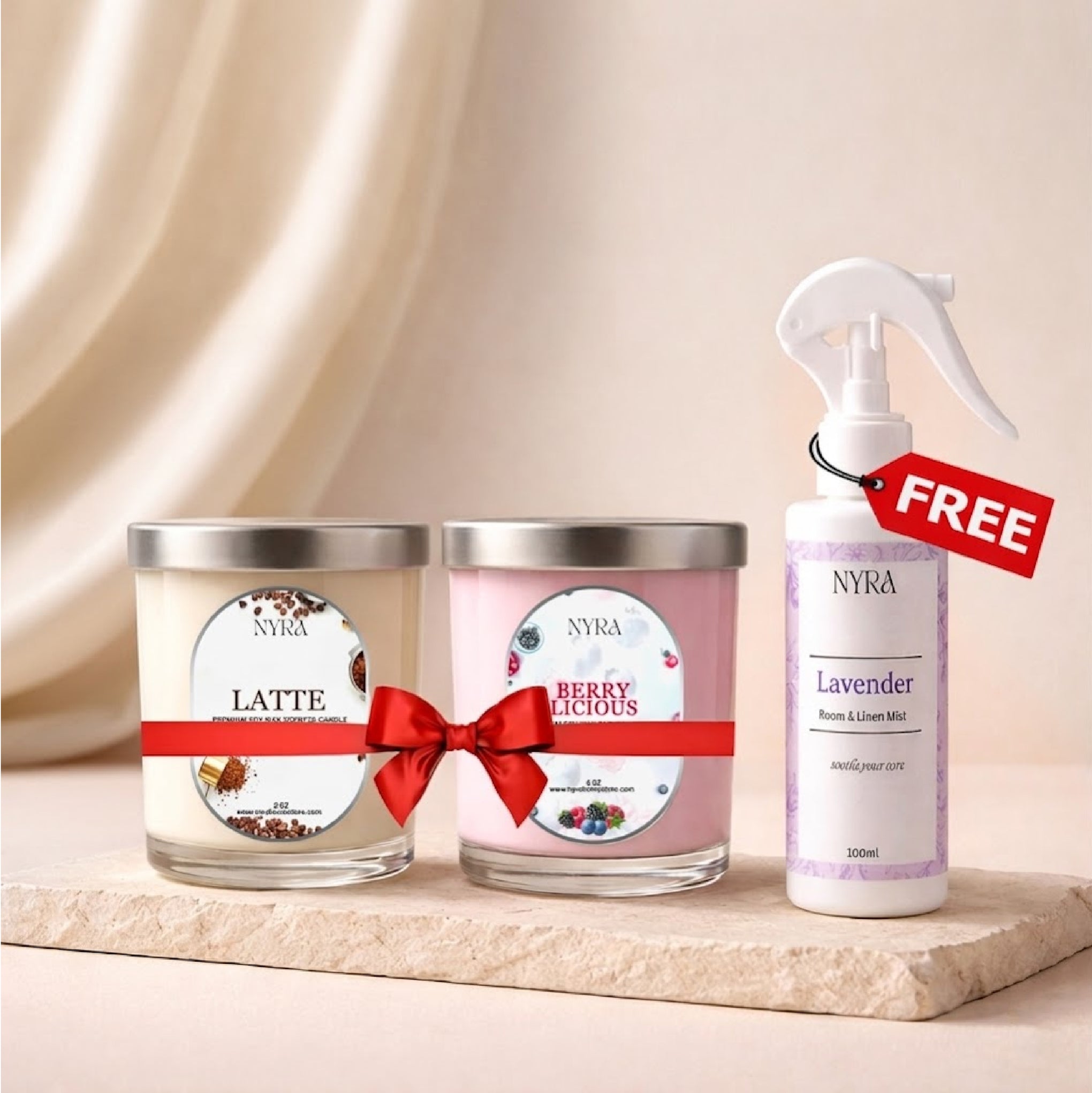 Buy 2 Premium Candles – Get 1 Room & Linen Mist FREE | Nyra Offer