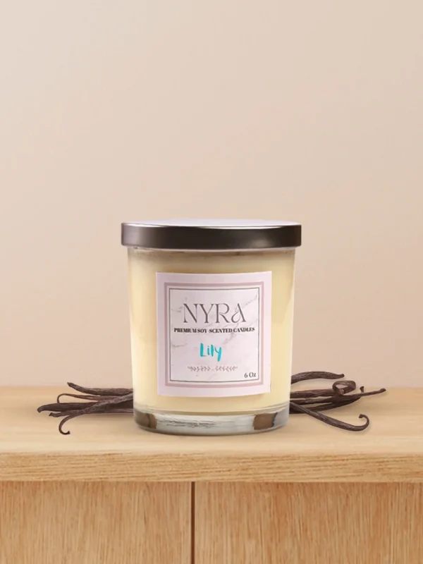 a candle on a table