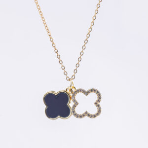 Double Clover Neck Piece - Black