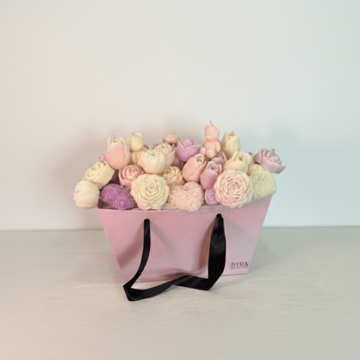 Beautiful Candles in a Basket