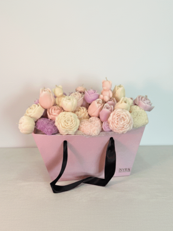Beautiful Candles in a Basket