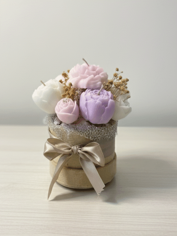 Velvet Pot with Peony in the Centre